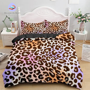 Housse de Couette Léopard Colorée